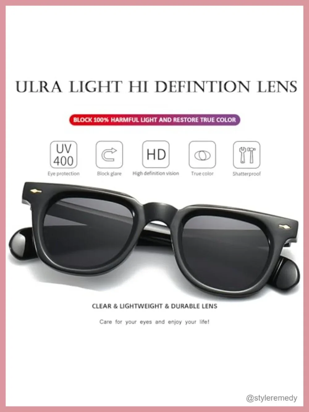 Square Sunglasses for Women Men, Thick Frame Sun Glasses, UV400 Protection